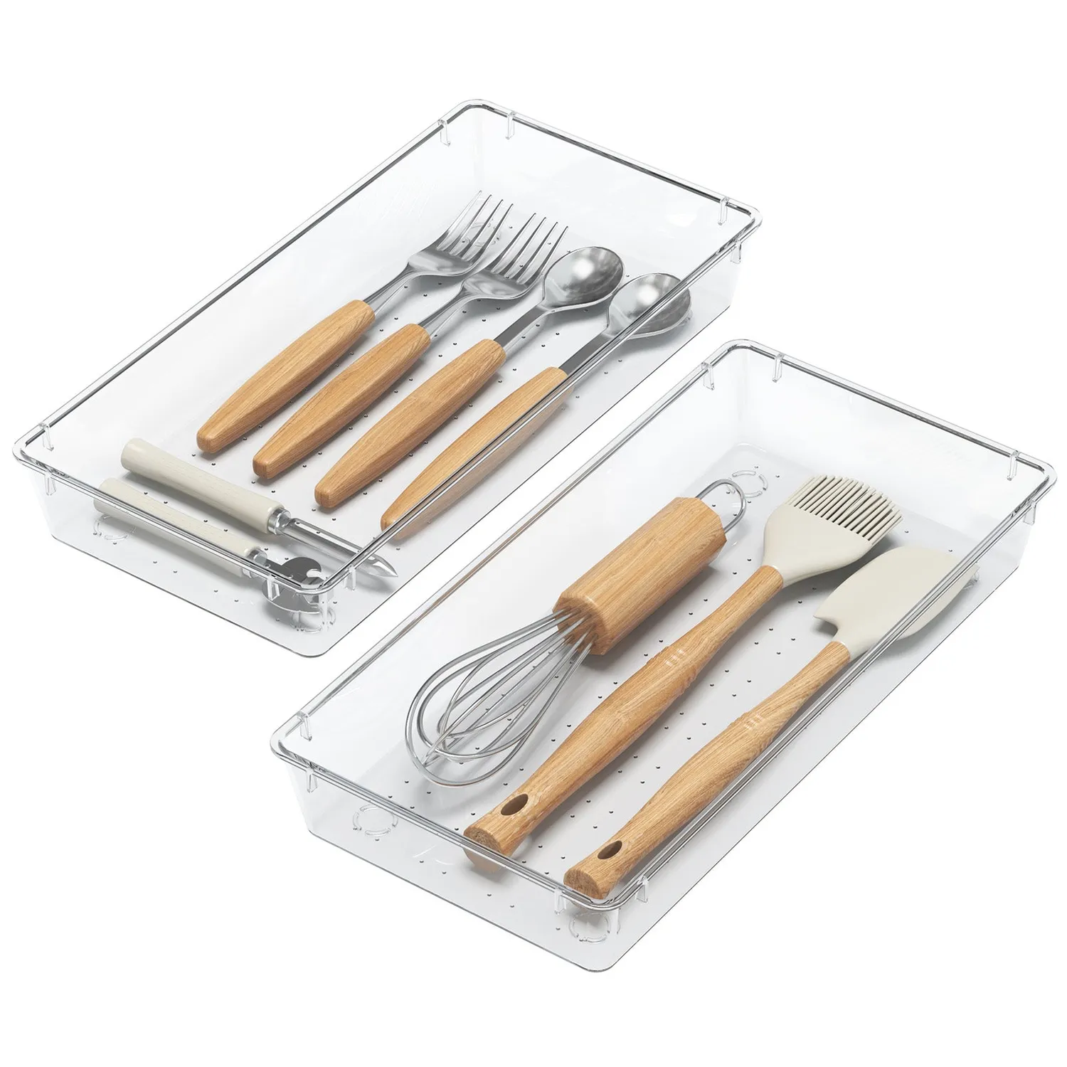 Lifewit Organizer Besteckeinsatz 4er transparent 15x30cm
