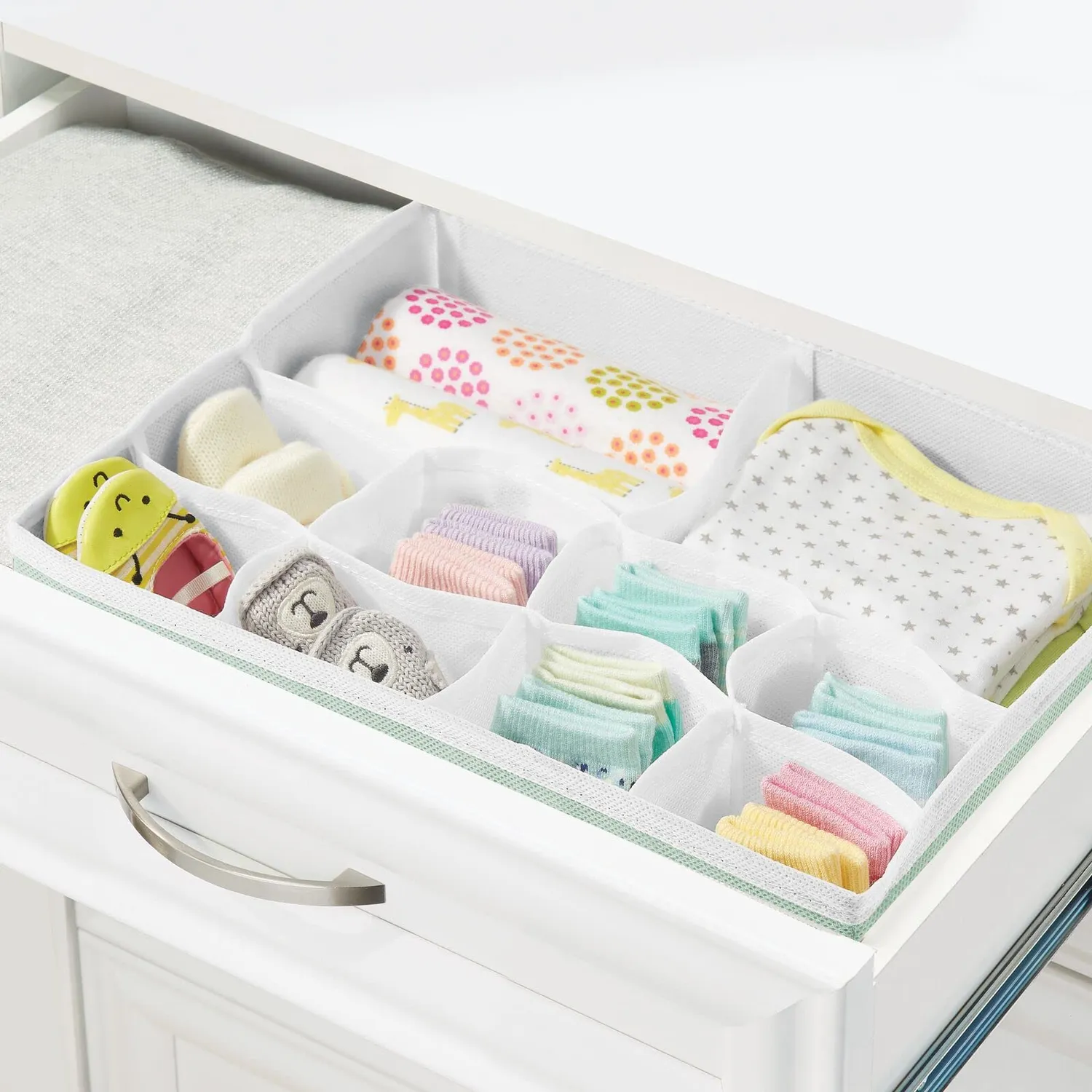 mDesign Schubladen Organizer 4er-Set mintgrün Stofbox