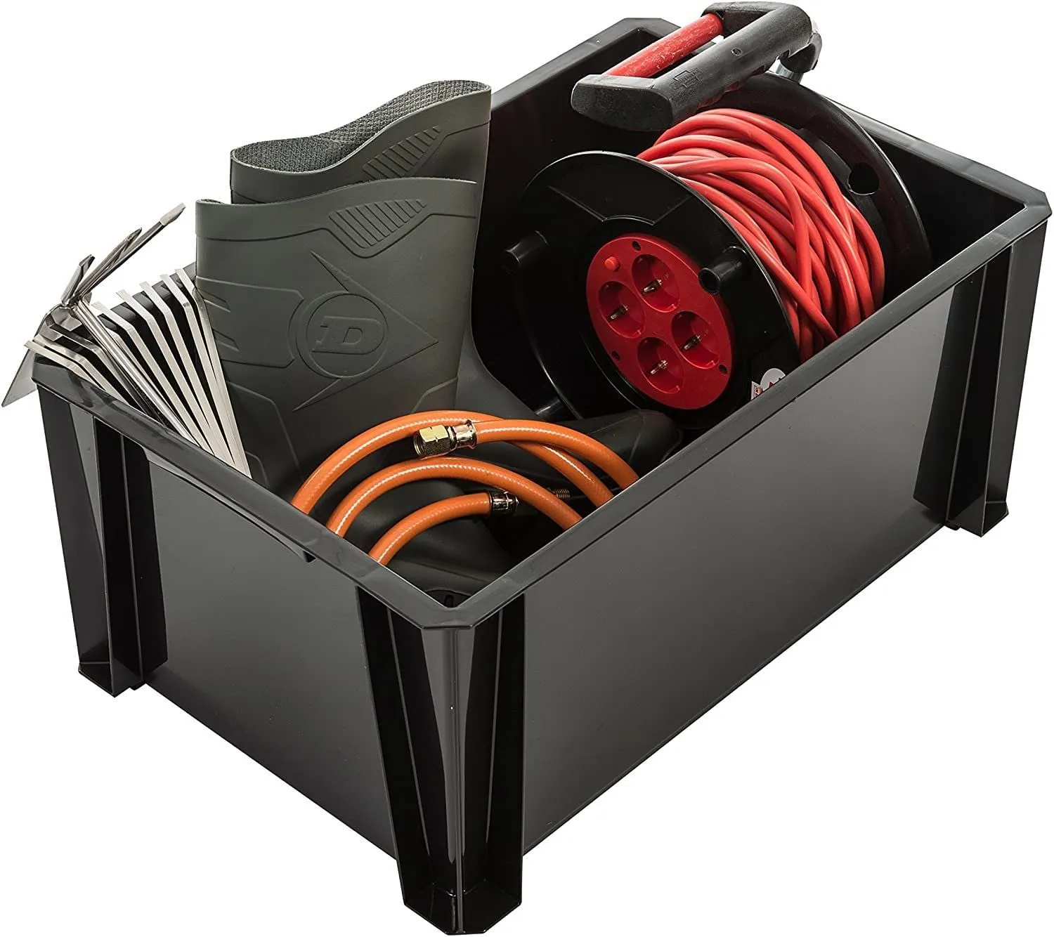 Iris Ohyama STB-LD Stapelbox 36L 3er-Set schwarz