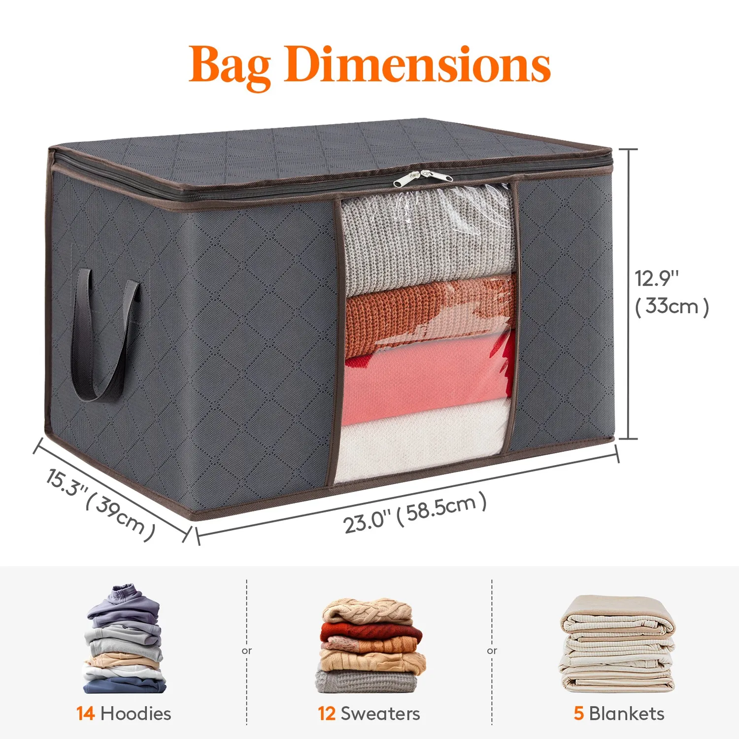 Lifewit Aufbewahrungsbox Grau 75L 4er Pack mit Deckel