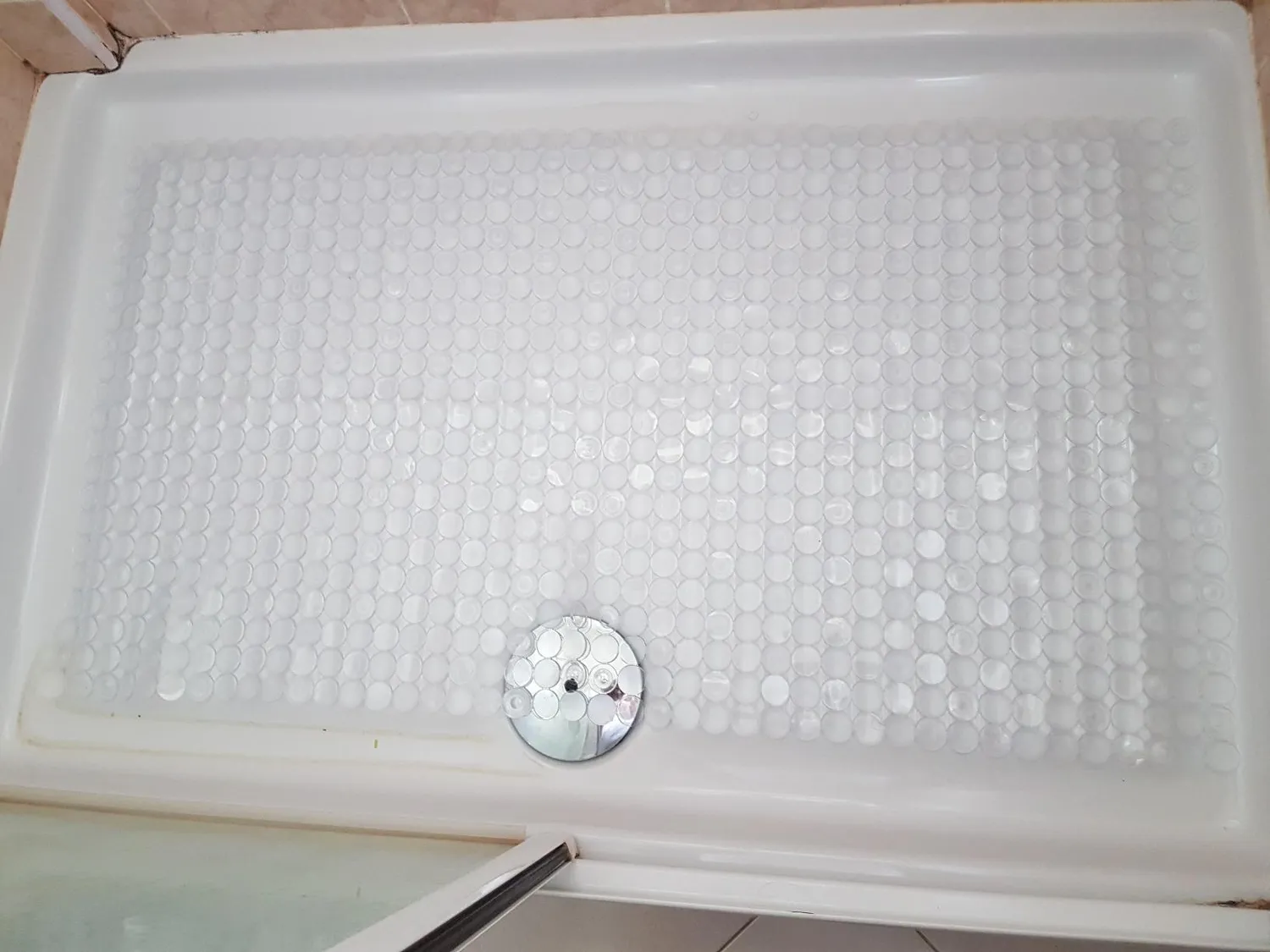 mDesign Duschmatte Antirutsch Transparent mit Saugnäpfen