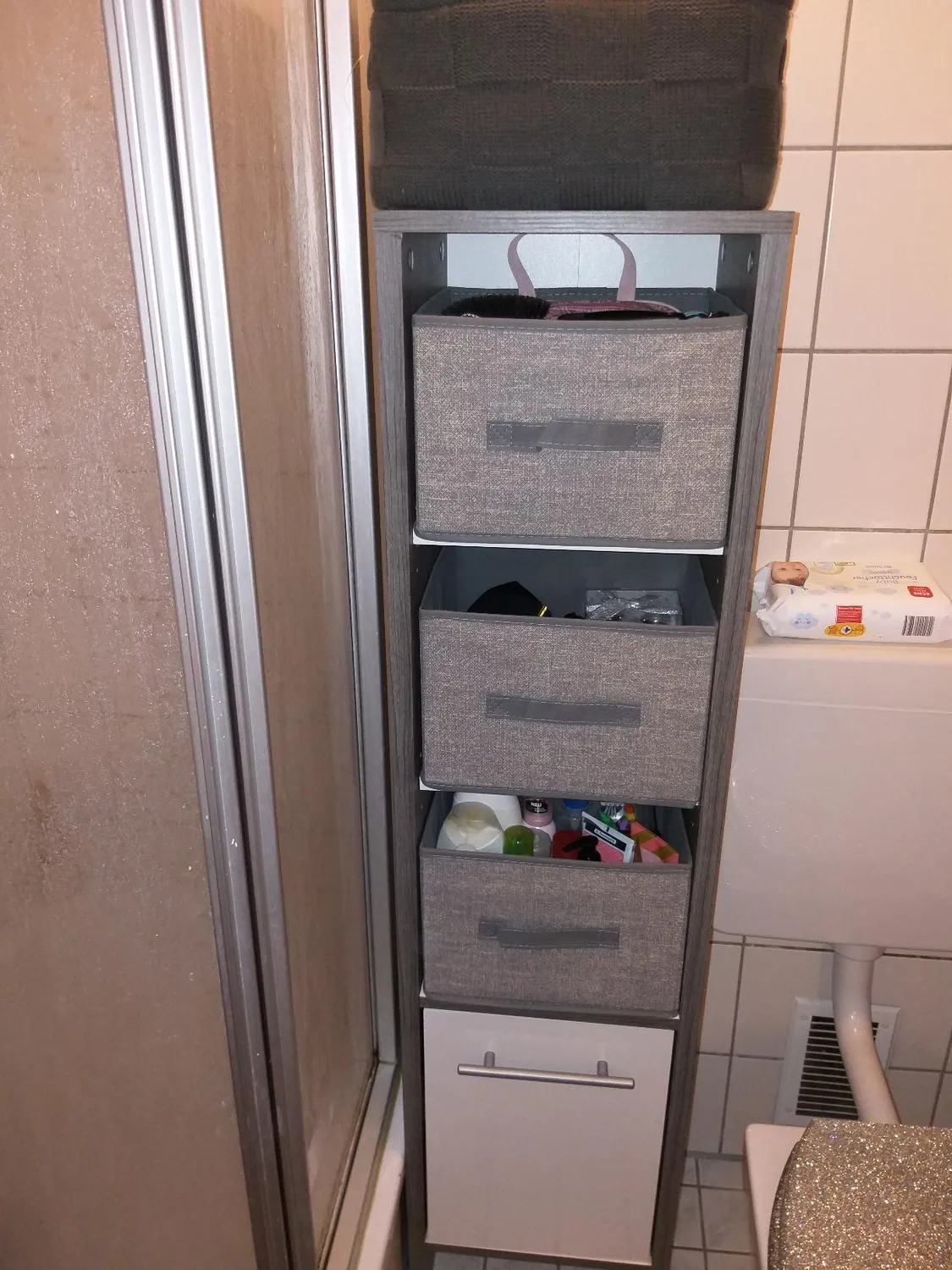 mDesign Aufbewahrungsbox Stoff grau 2er-Set Jute-Optik