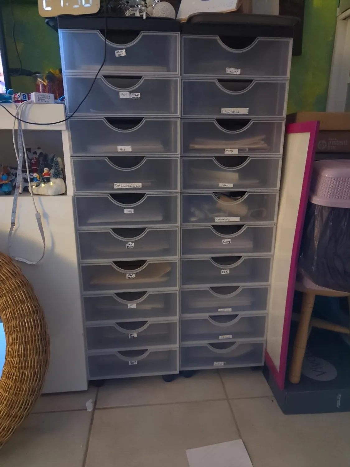 Iris Ohyama DDDC-380 Schubladenbox Weiß 8 Schubladen H81cm