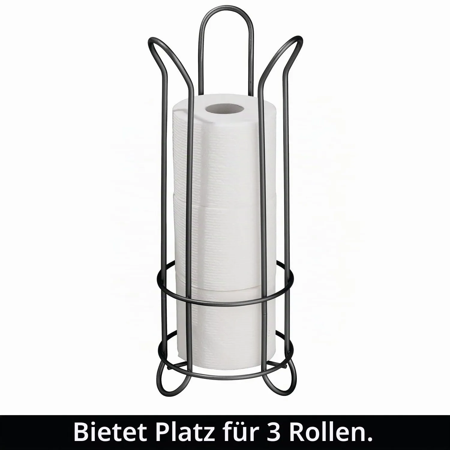 mDesign Toilettenpapierhalter freistehend schwarz 3 Rollen