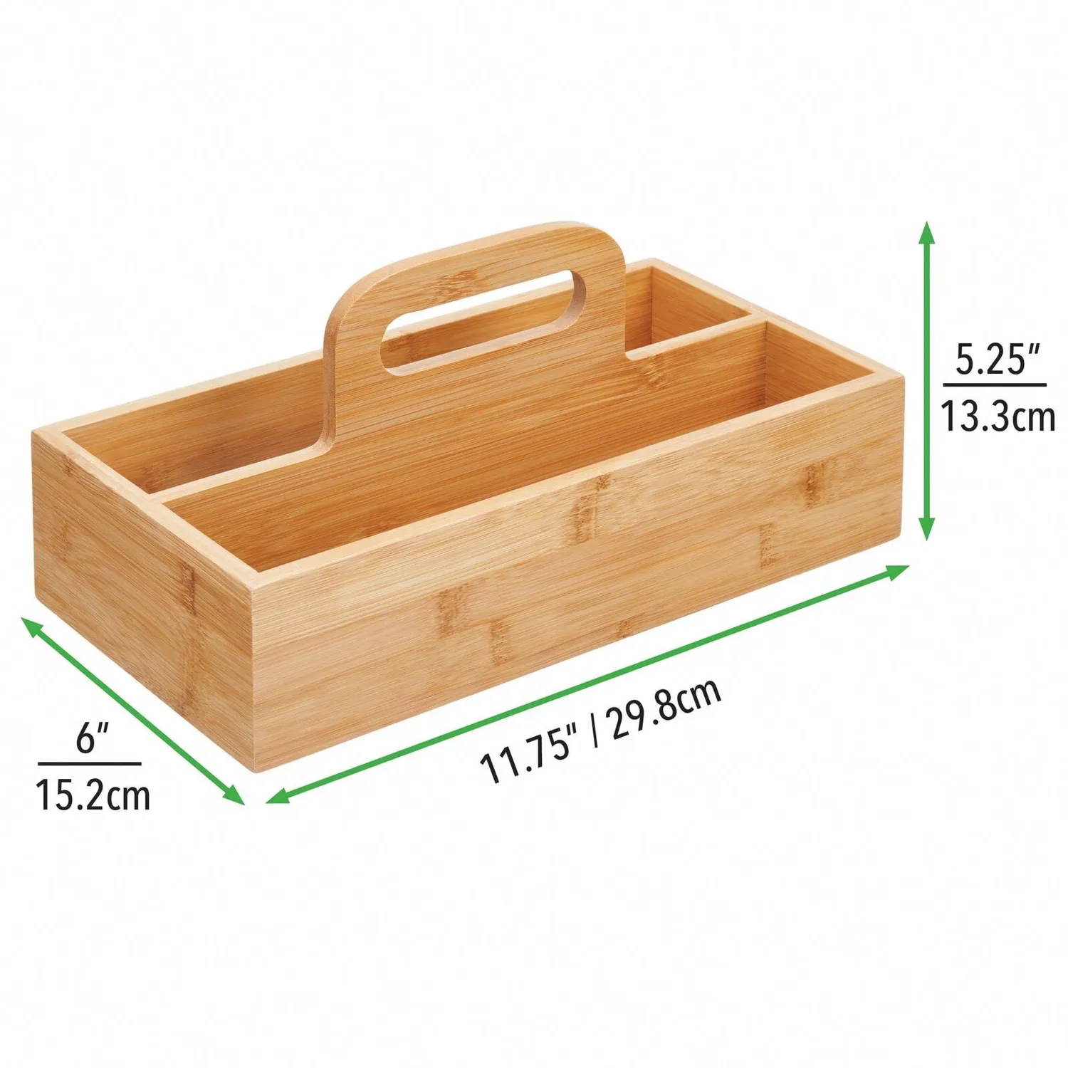 mDesign Küchen Organizer Aufbewahrungsbox Bambus natur