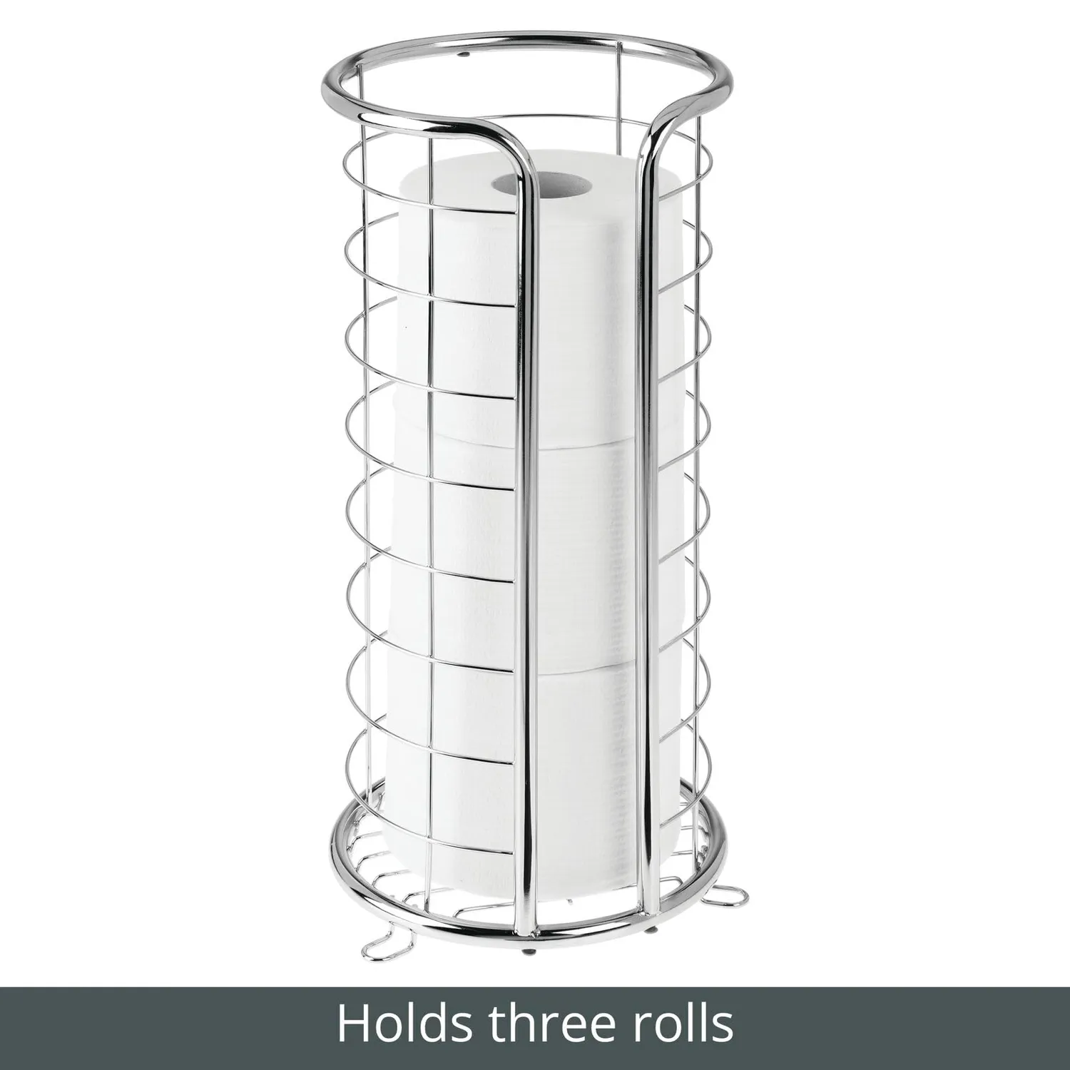 mDesign Toilettenpapierhalter freistehend silber 3 Rollen