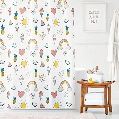 mDesign Duschvorhang Polyester 182,9 cm mehrfarbig