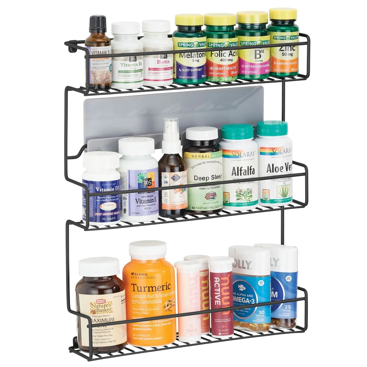 mDesign Gewürzregal Selbstklebend 2er-Set Schwarz