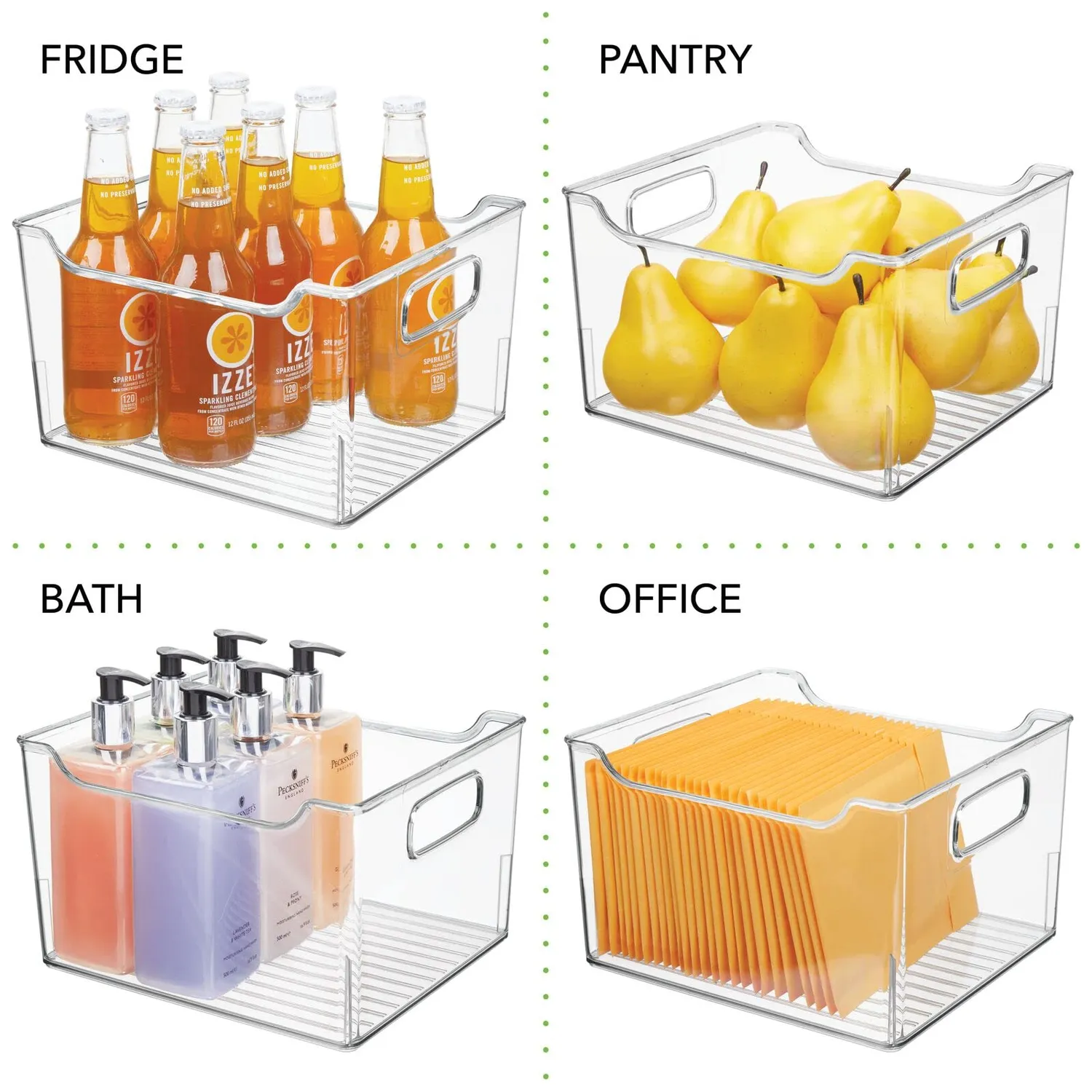 mDesign Aufbewahrungsbox Kühlschrankbox Griffe transparent