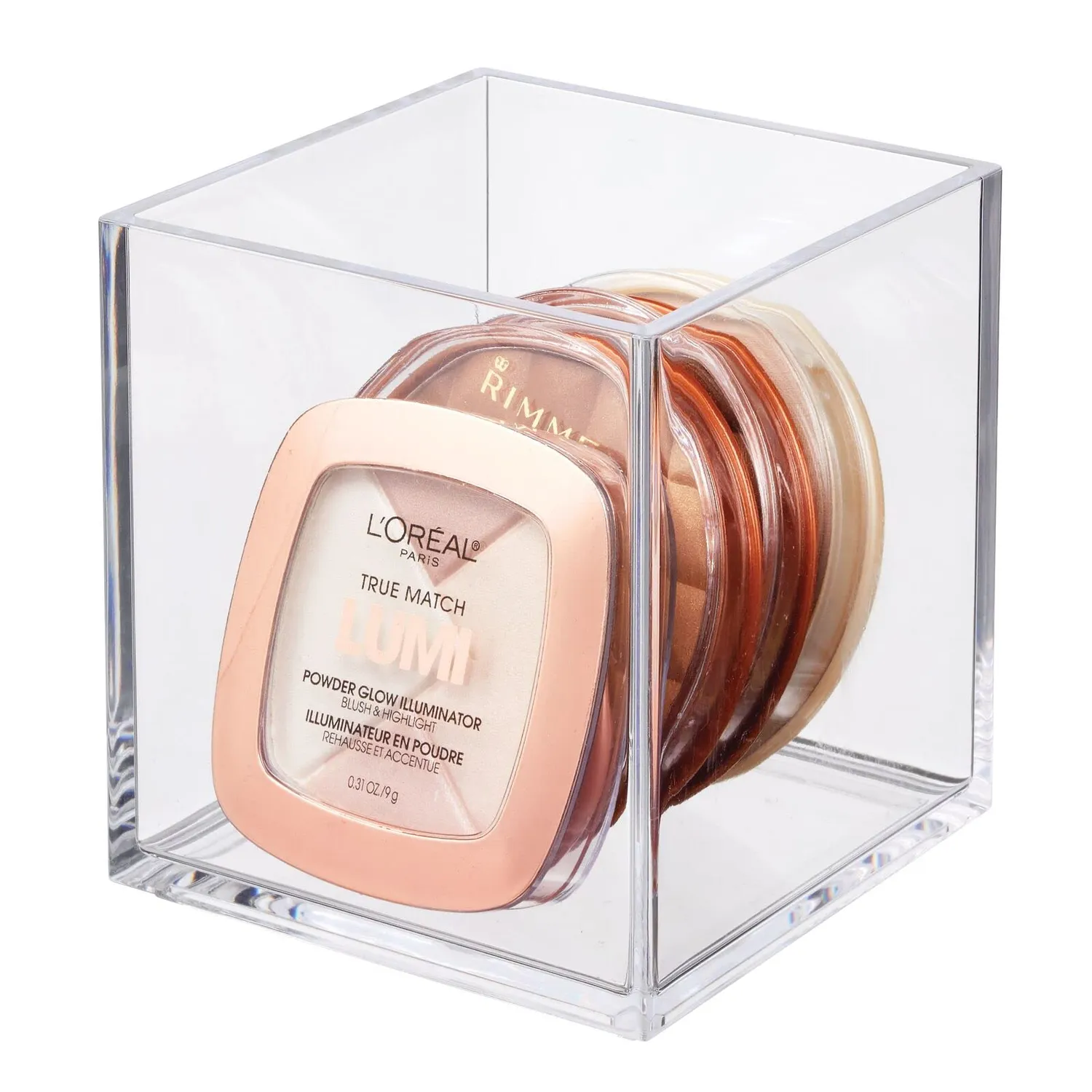 mDesign Kosmetik Organizer Box 3er-Set transparent quadratisch
