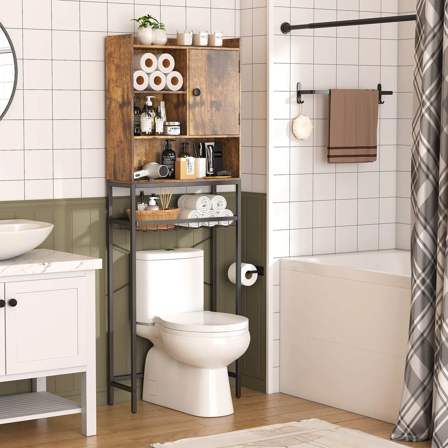 Lifewit Über-Toiletten-Regal Badregal Standregal Vintage