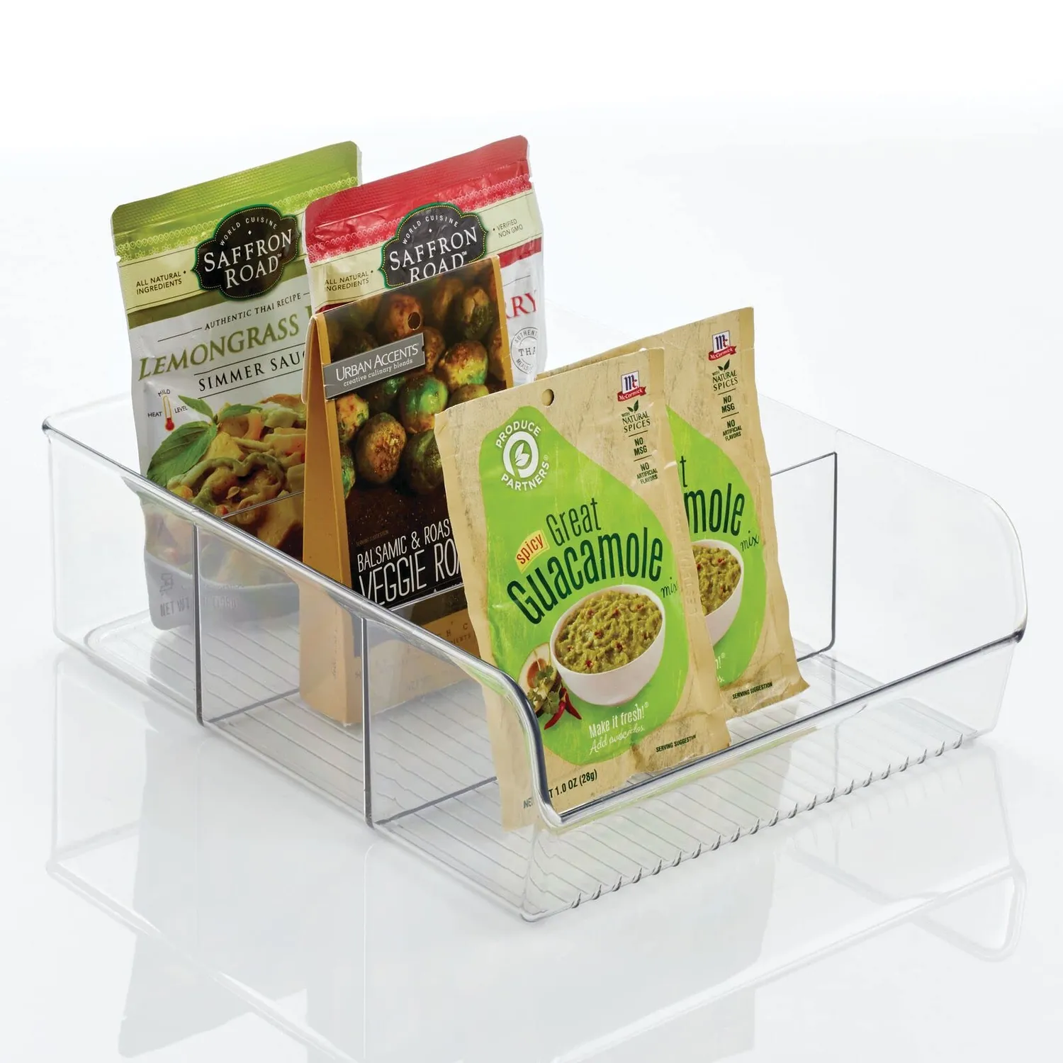 M Design Aufbewahrungsbox 3 Fächer Gewürzbox 2er-Set durchsichtig
