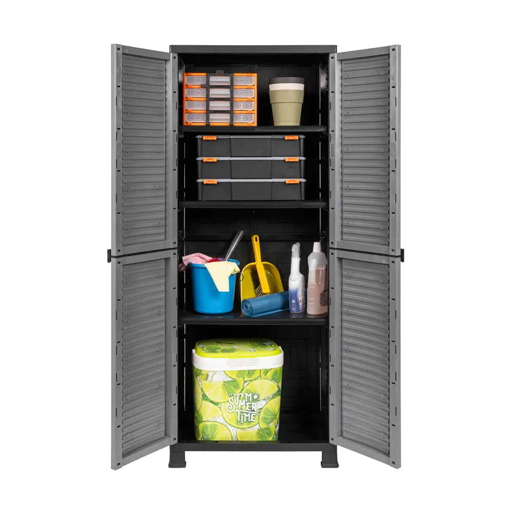 Kreher STAR Kunststoffschrank 68x40x171 cm schwarz abschließbar