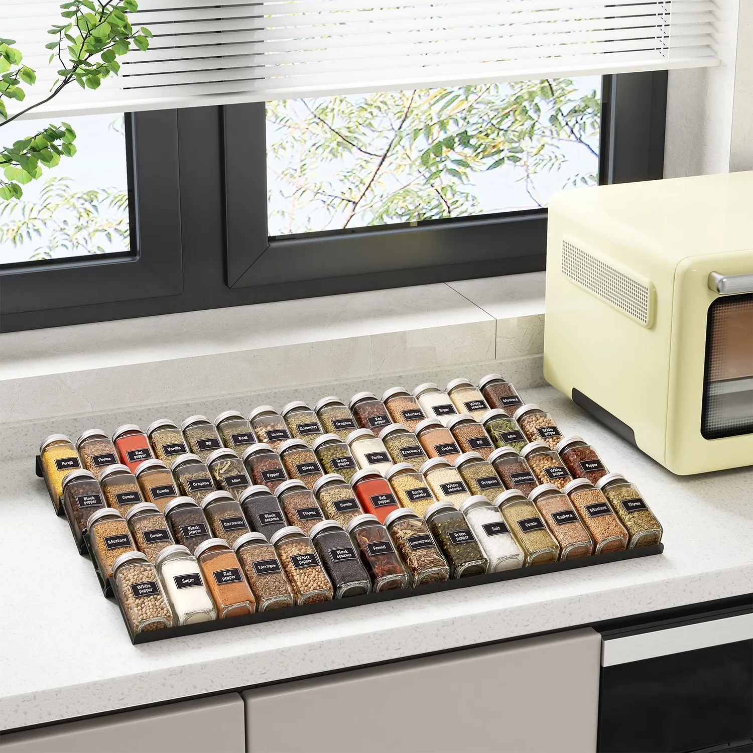 Lifewit Spice Rack Gewürzregal Schublade 4 Ebenen verstellbar
