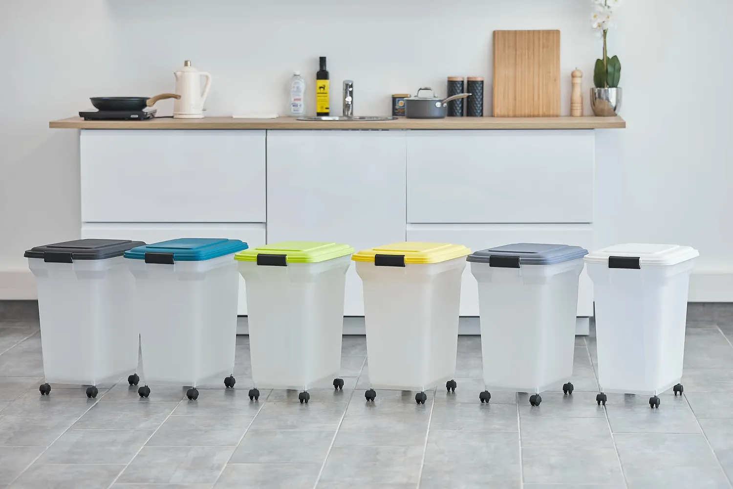 Iris Ohyama ATS-L Futterbox 45 L grau luftdicht mit Schaufel