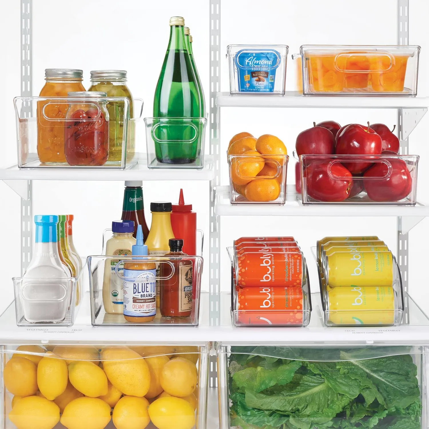 mDesign Dosenhalter Kühlschrank Organizer 9 Dosen transparent