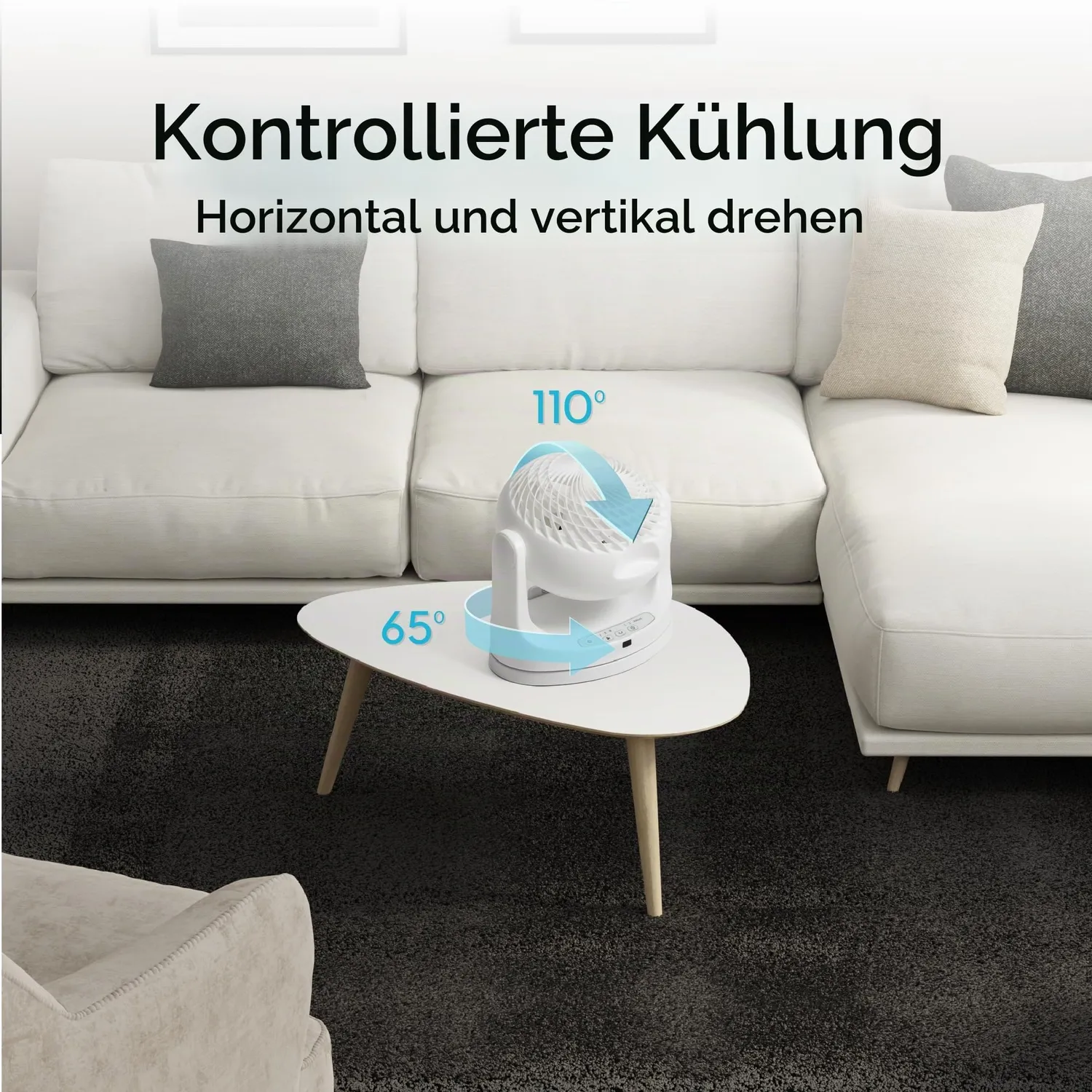 Iris Ohyama Woozoo PCF-MKC18 Tischventilator weiß 23m²