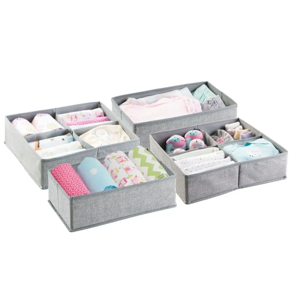 mDesign Aufbewahrungsbox 4er-Set grau Kunststoff leicht