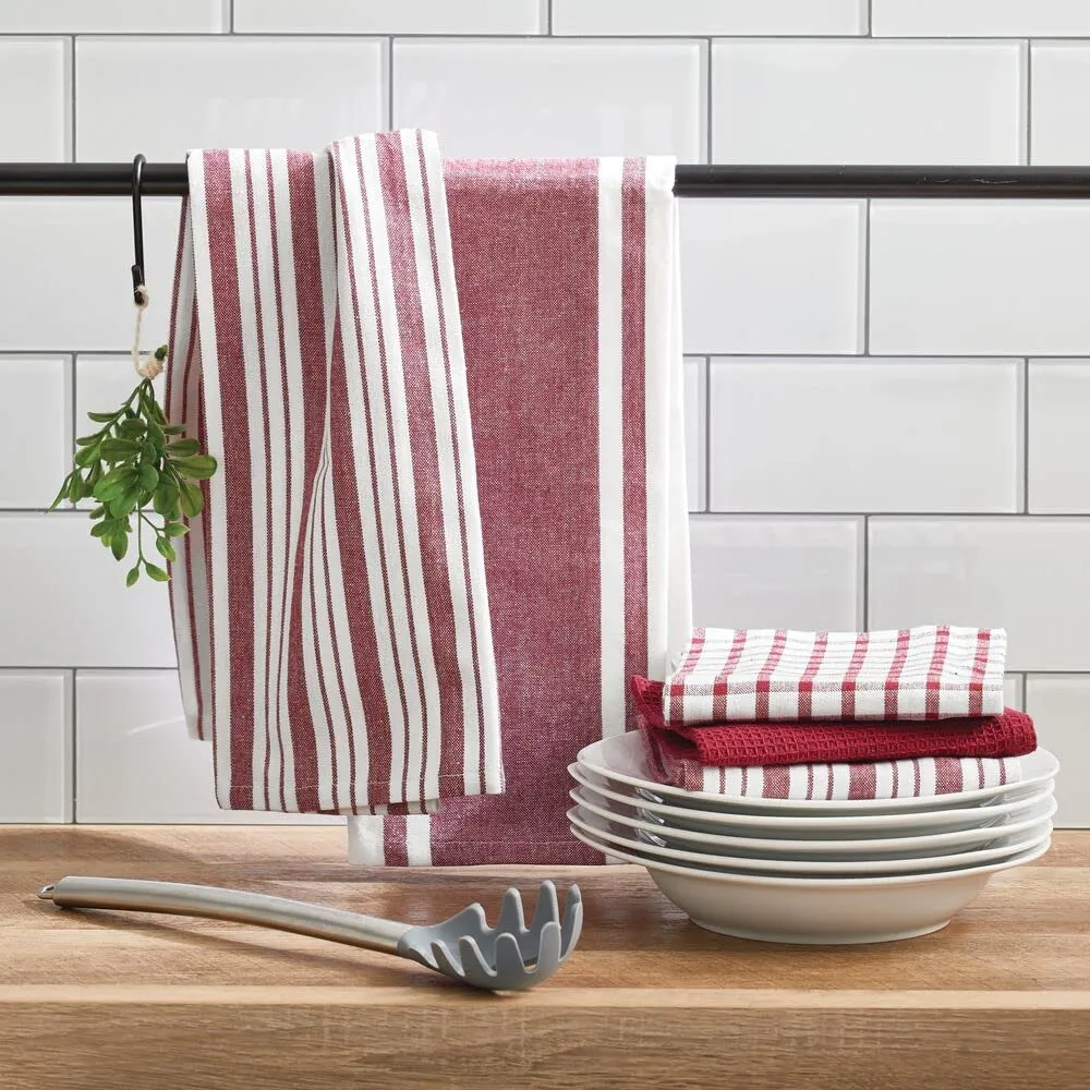 mDesign Geschirrtücher 3er-Set Rot Baumwolle 38x63 cm