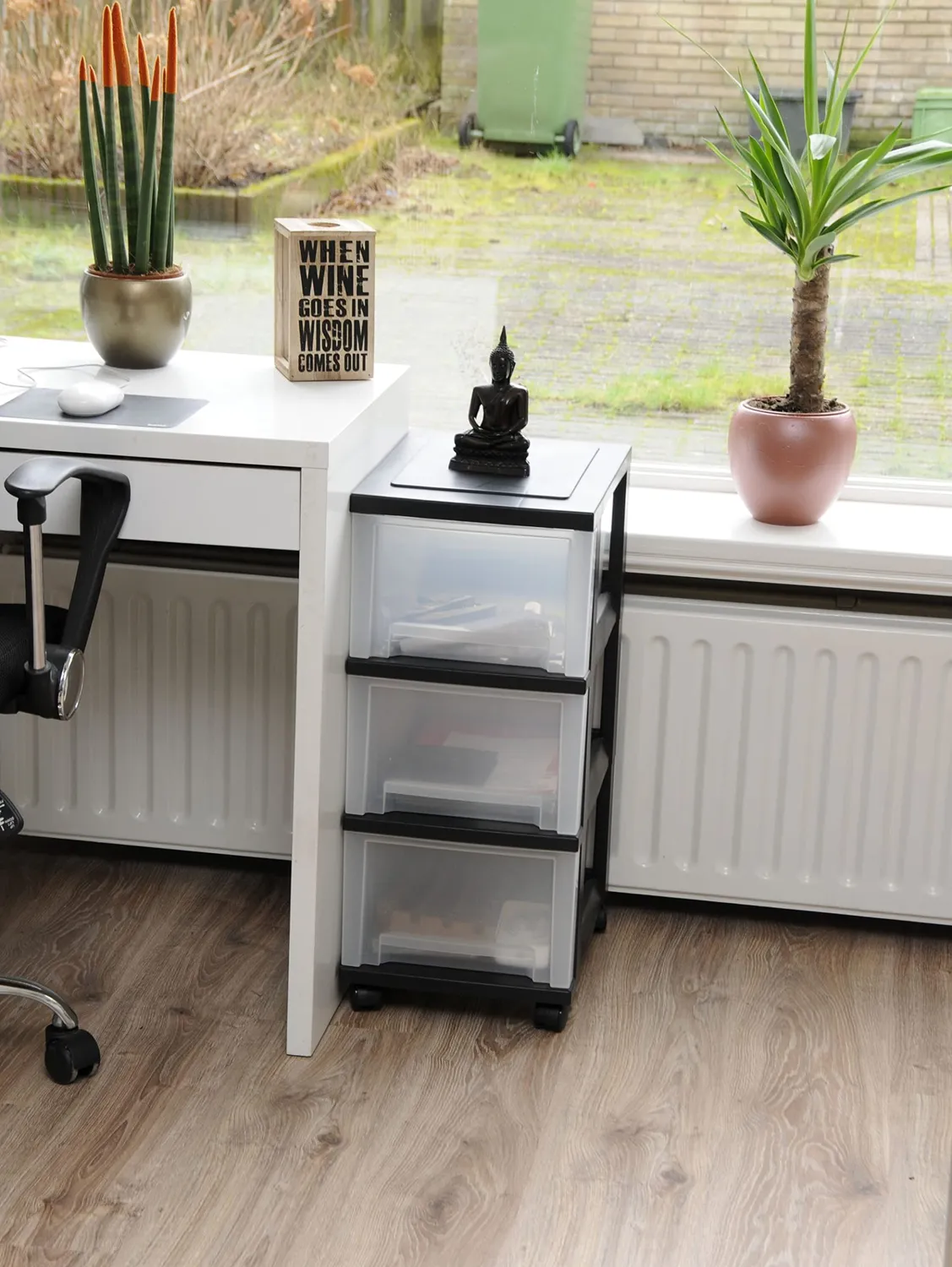 Iris Ohyama SDC-305 Rollcontainer Schwarz 5 Schubladen BPA-frei