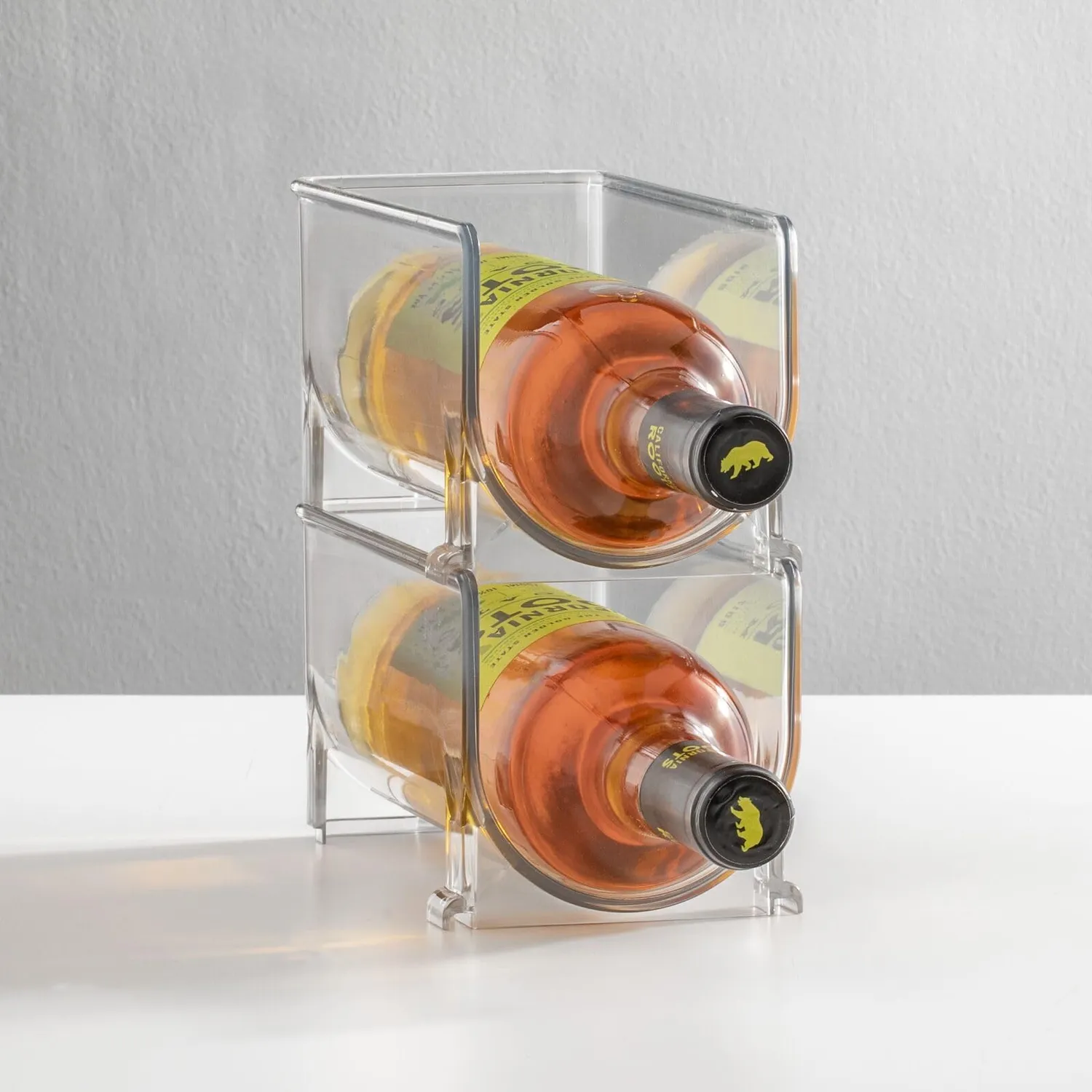 mDesign 07866 Flaschenhalter 8er-Set transparent stapelbar