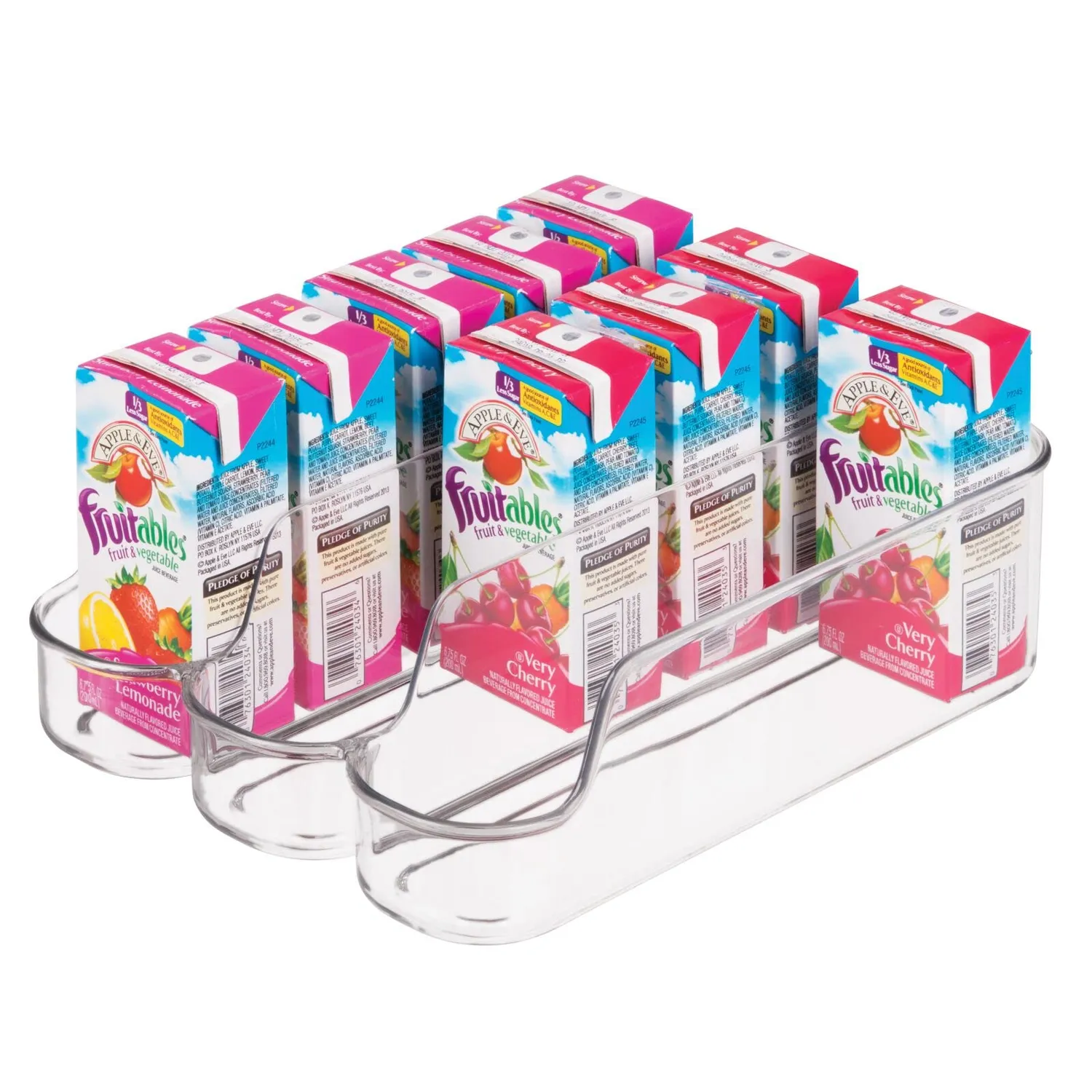mDesign Dosenhalter Kühlschrank transparent 3 Fächer