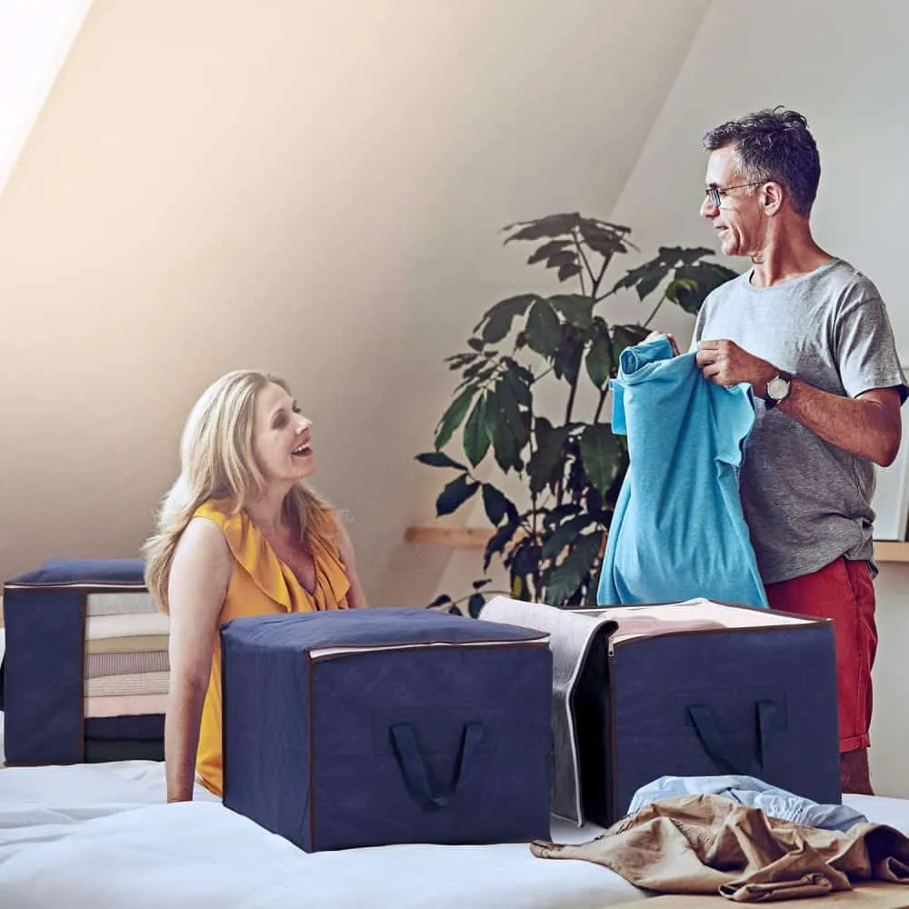 Lifewit 90L Aufbewahrungstasche Blau 3er Pack mit Fenster