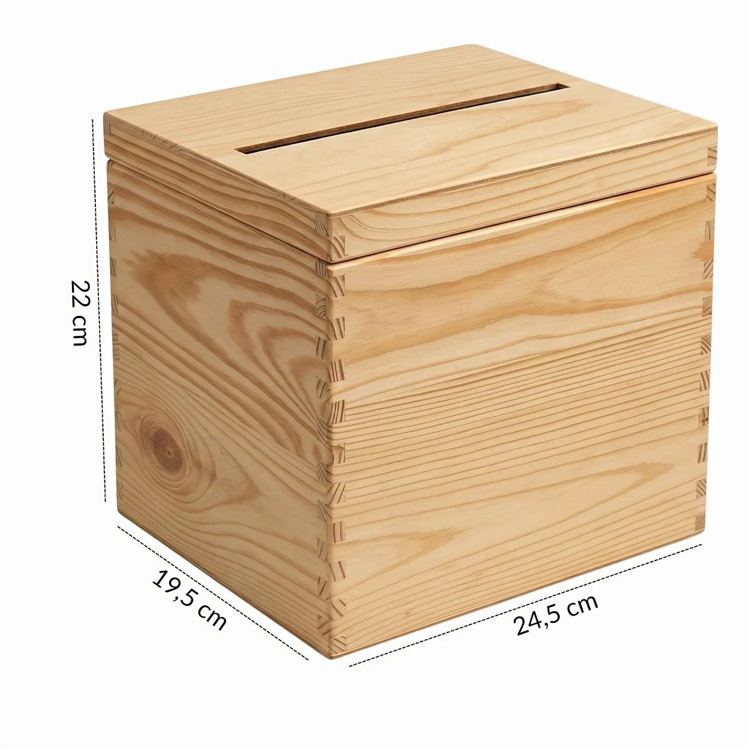 GoodFreshDecor Kartenbox Hochzeit Holz Natur mit Deckel