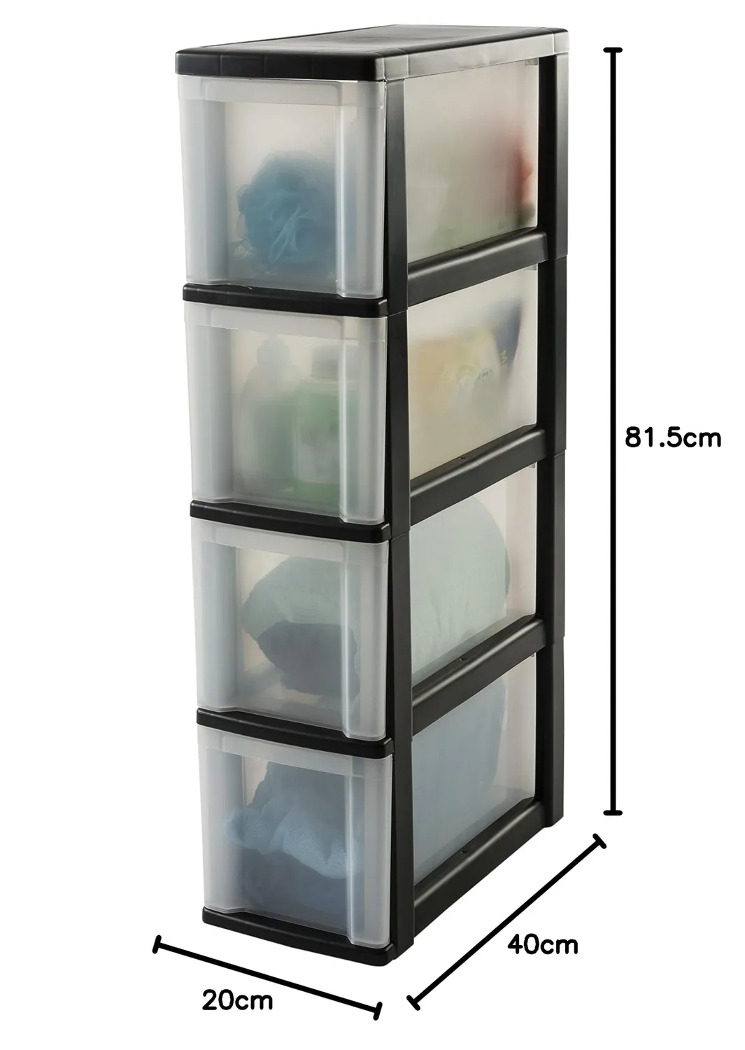 Iris Ohyama Slim Chest NSC-204 Rollcontainer schwarz