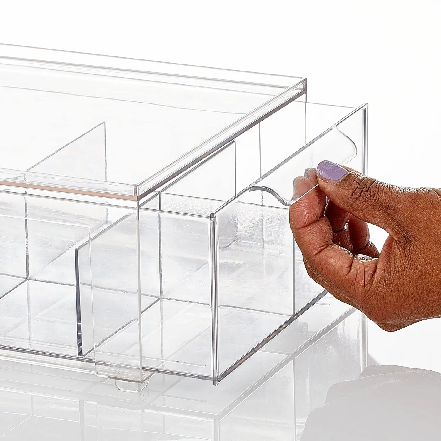 mDesign Schubladenbox Kunststoff Küchenbox 2er-Set transparent