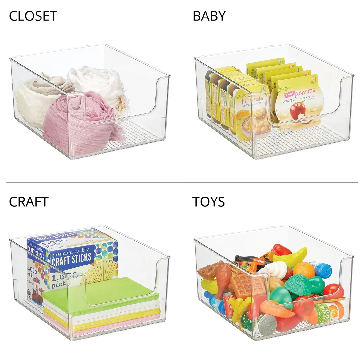 mDesign 19551MDKEU Kühlschrankbox 2er-Set transparent offen