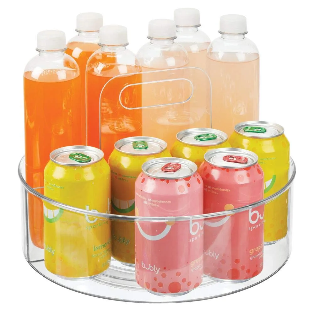 mDesign Lazy Susan Gewürzregal Transparent 2er-Set drehbar