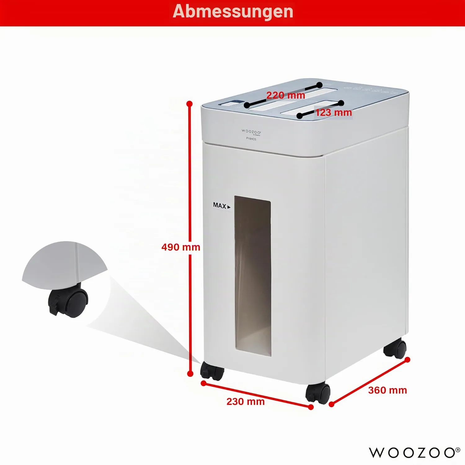 Iris Ohyama Woozoo P10HCS Aktenvernichter 10 Blatt weiß