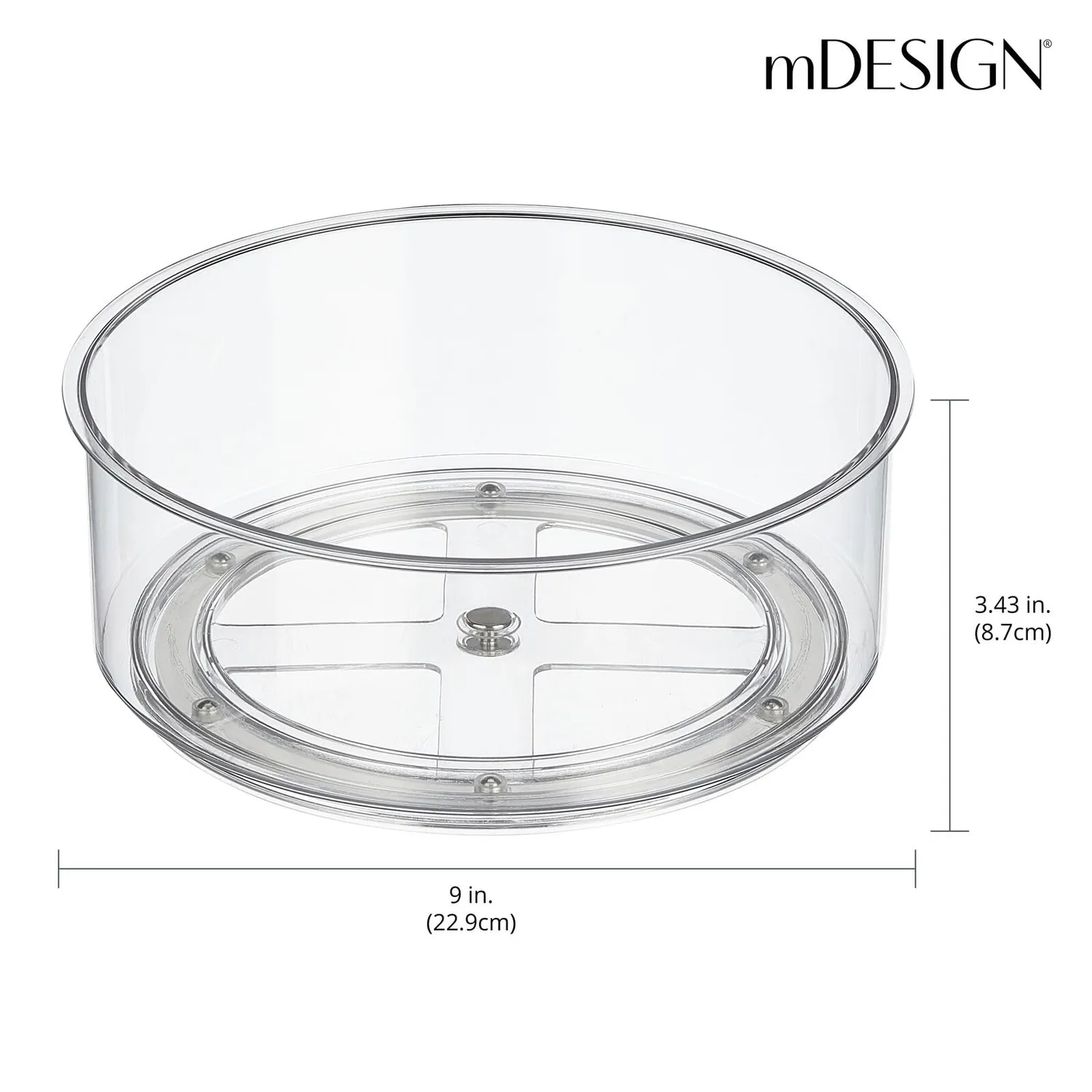 mDesign Gewürzregal drehbar Rund 22,8 cm transparent