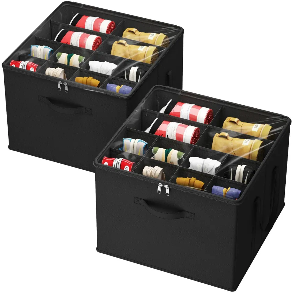 Lifewit Schuh-Organizer Schwarz 43x43x32 cm 2er-Set stapelbar