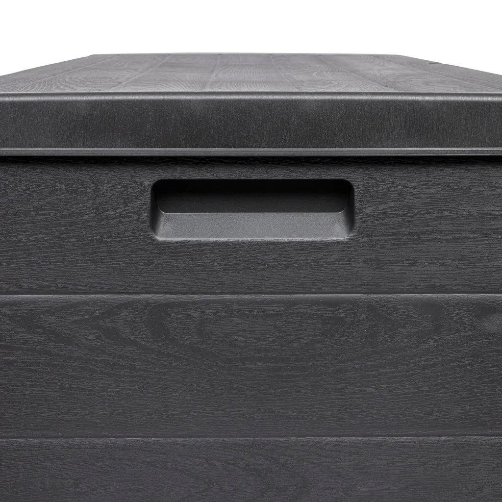 Kreher XXL Kissenbox 170 Liter Box Anthrazit Holz-Optik