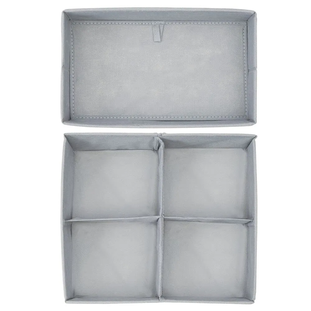 mDesign Aufbewahrungsbox 4er-Set grau Kunststoff leicht