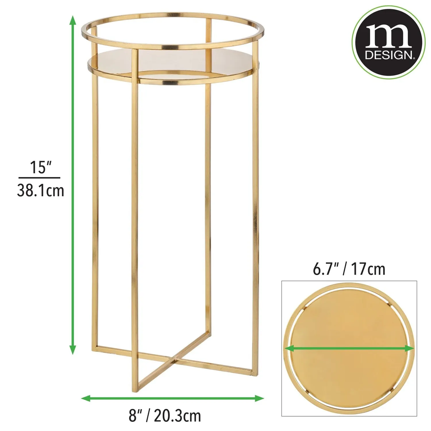 M Design Pflanzenständer Blumenständer Messing 38cm