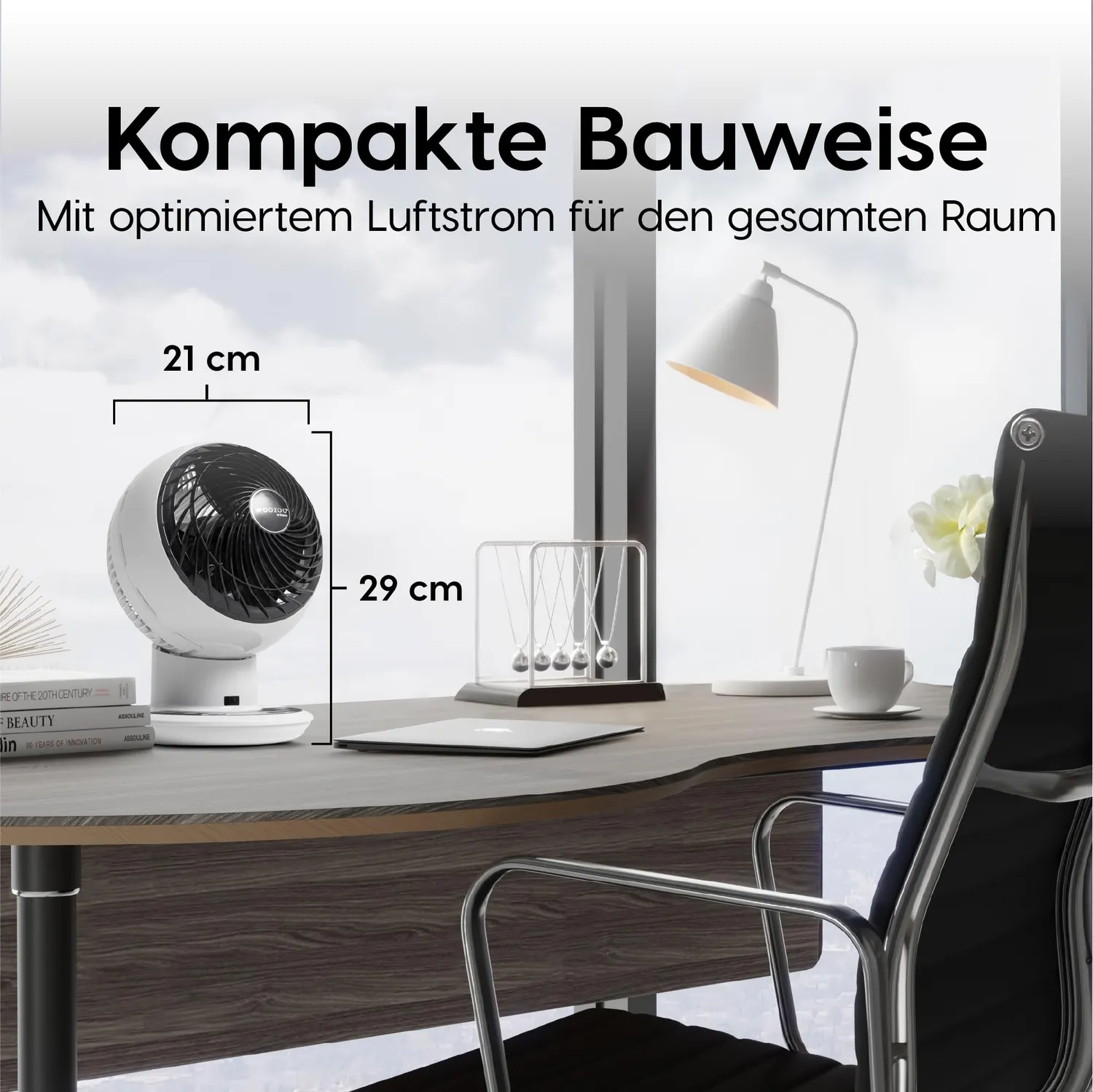 Iris Ohyama Woozoo PCF-SDC15T Tischventilator weiß 10-stufig