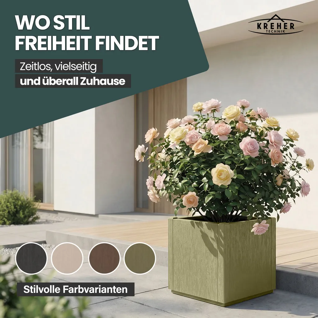 Kreher Ethica Pflanzkasten Olivgrün schmal 2er Set