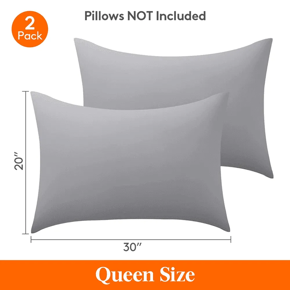 Lifewit Mikrofaser Kissenbezüge Weiß Queen 2er Pack