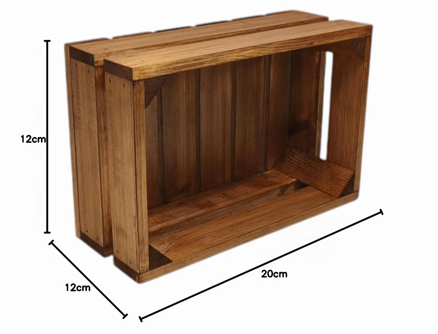 GoodFreshDecor Holzkiste 30x20x12 braun Kiefernholz