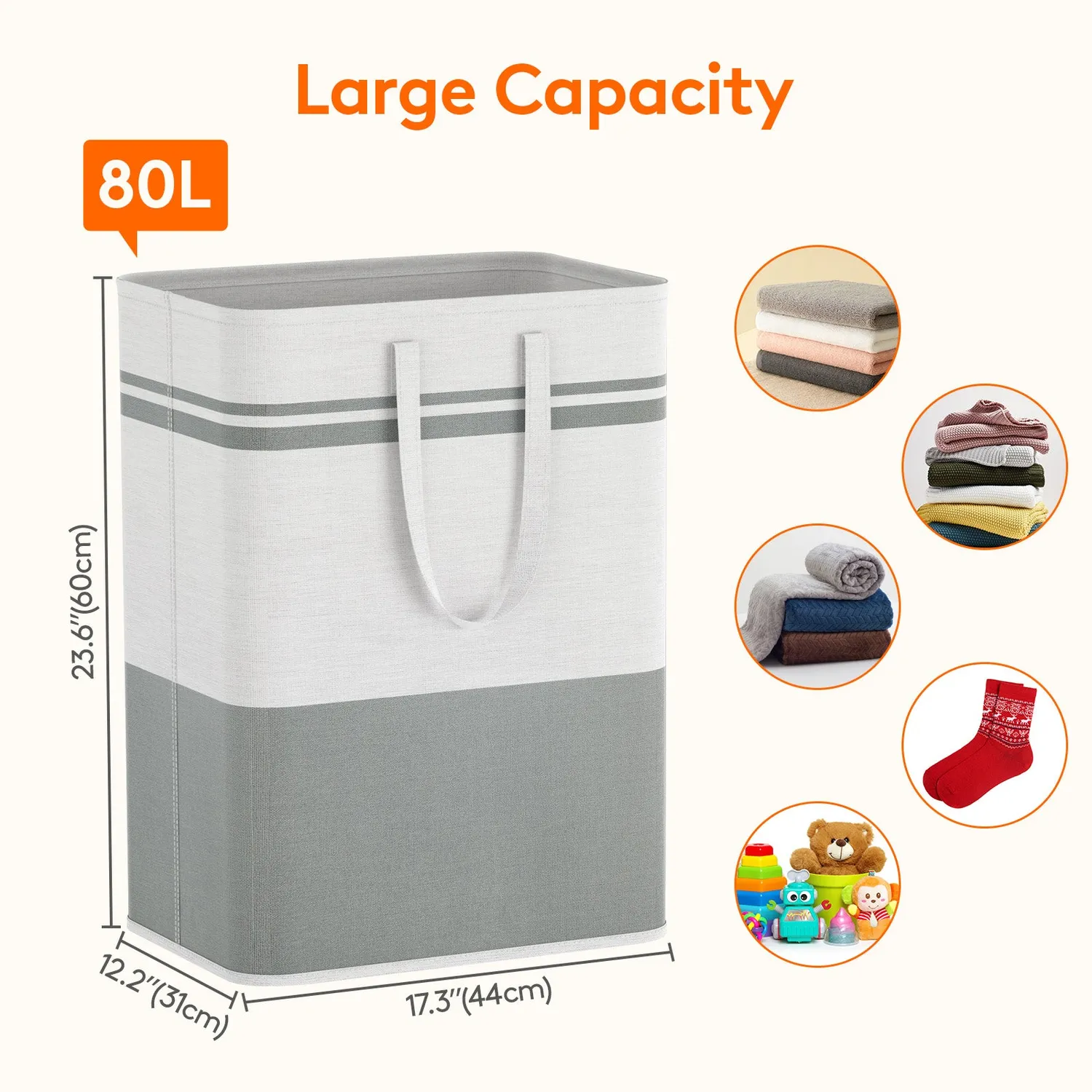 Lifewit Wäschekorb 2x 80 L faltbar Polyester wasserdicht