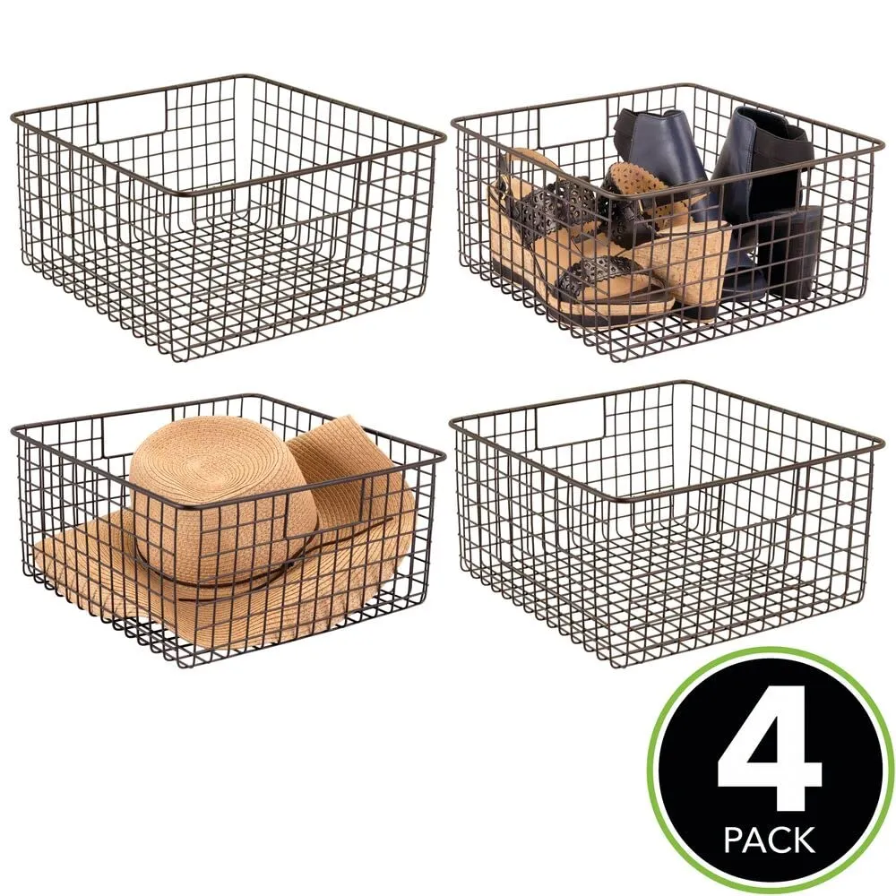 M Design Allzweckkorb Drahtkorb 4er-Set bronzefarben