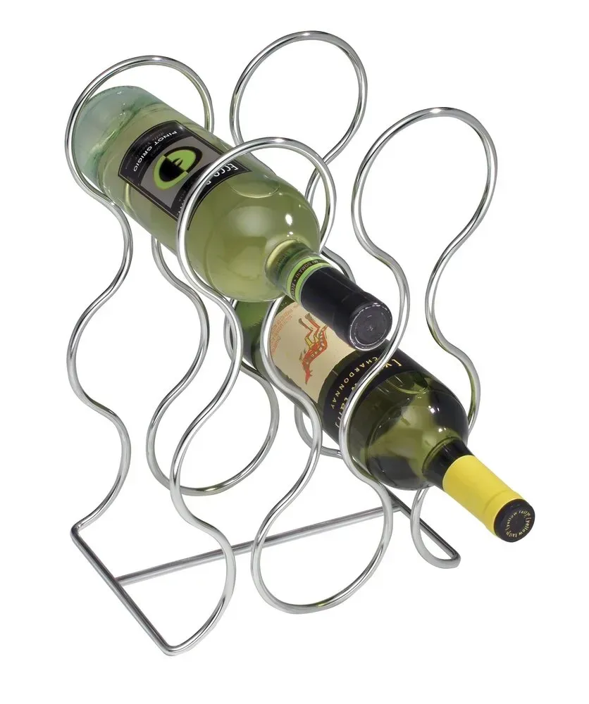 mDesign Weinflaschenhalter Metall 6 Flaschen Chrom Flaschenregal
