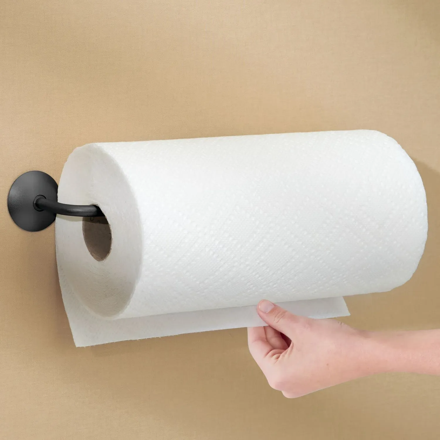 mDesign Küchenrollenhalter Wand Stahl mattschwarz