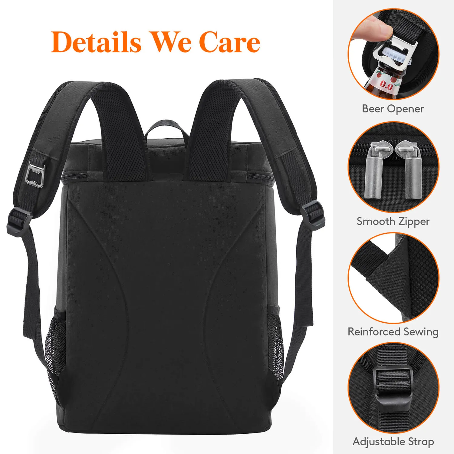 Lifewit Kühlrucksack 30 Dosen Schwarz 30 L