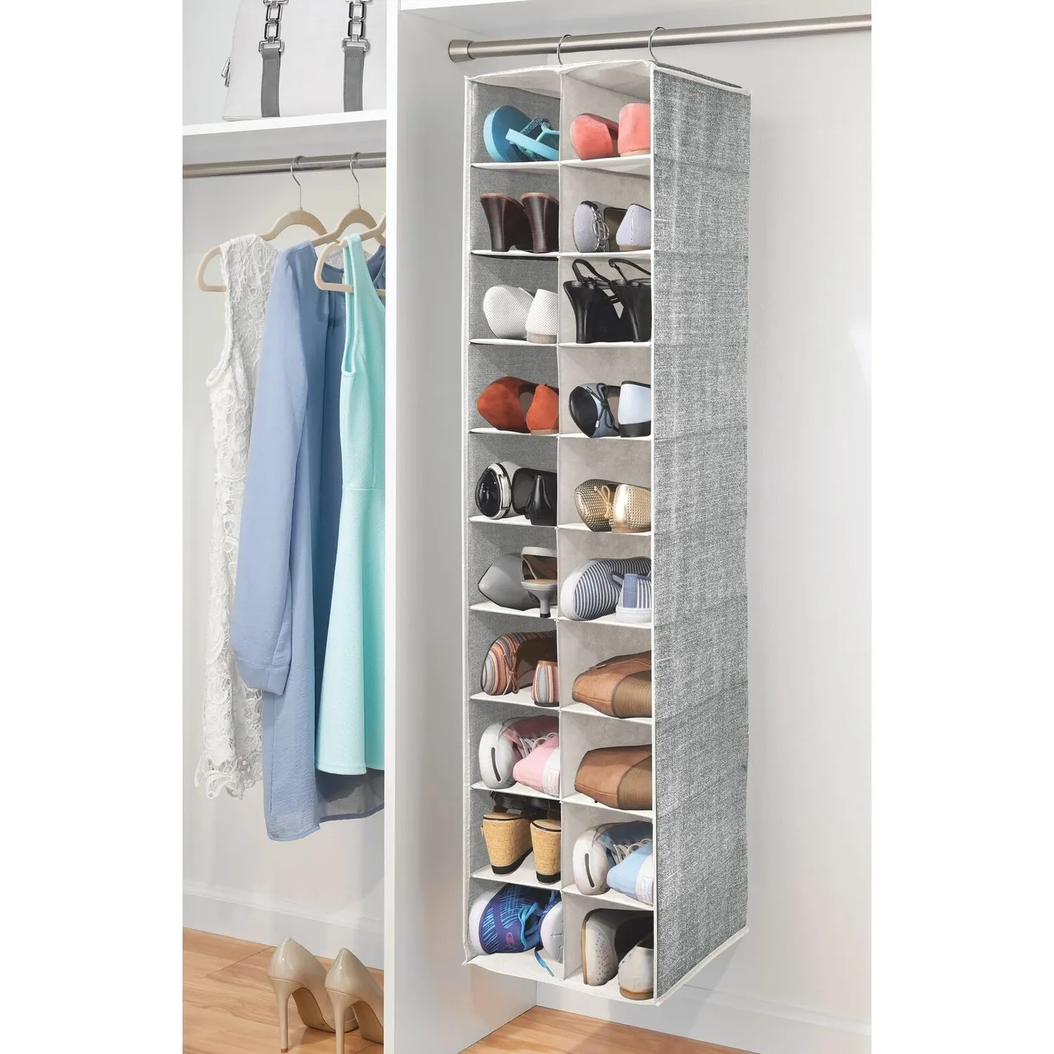 mDesign Hängeorganizer 20 Fächer schwarz-creme