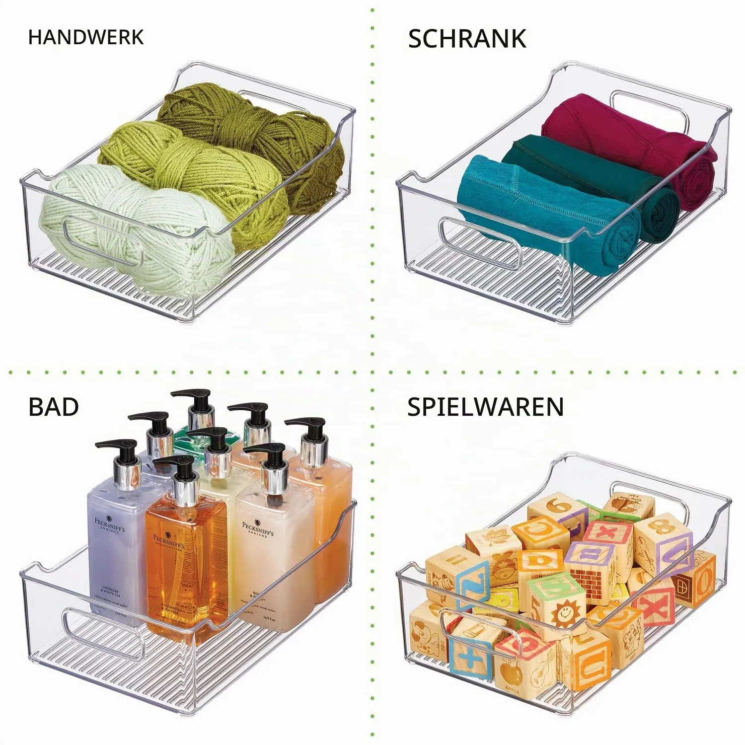 mDesign Kühlschrankbox Aufbewahrungsbox 4er-Set transparent
