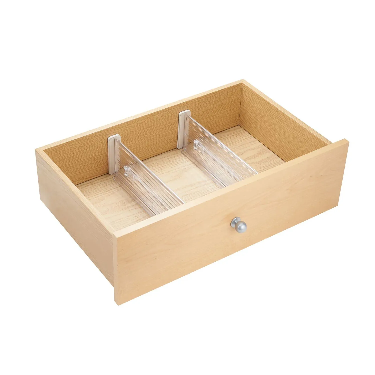mDesign Schubladen-Organizer Kunststoff Trennwand 2er-Set Transparent